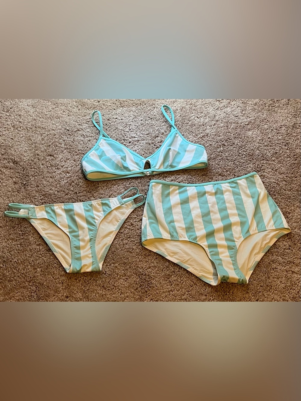 Solid & Striped Aqua Cream Striped set